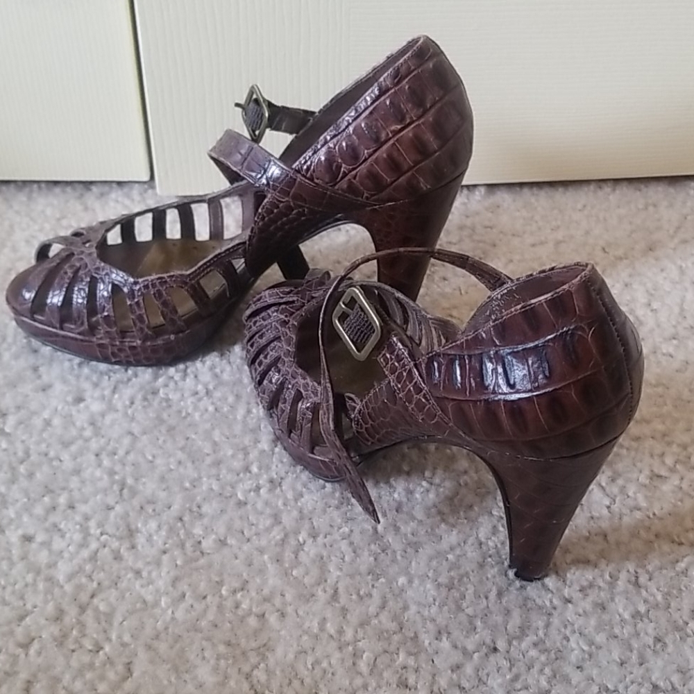 BCBG Snake Skin Heels